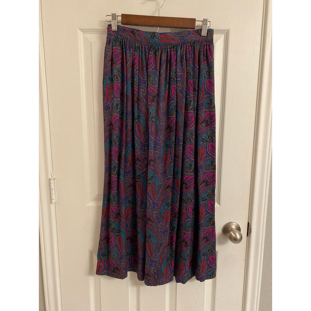 Vintage Preston & York Rayon Paisley Maxi Skirt Size 8 Whimsigoth